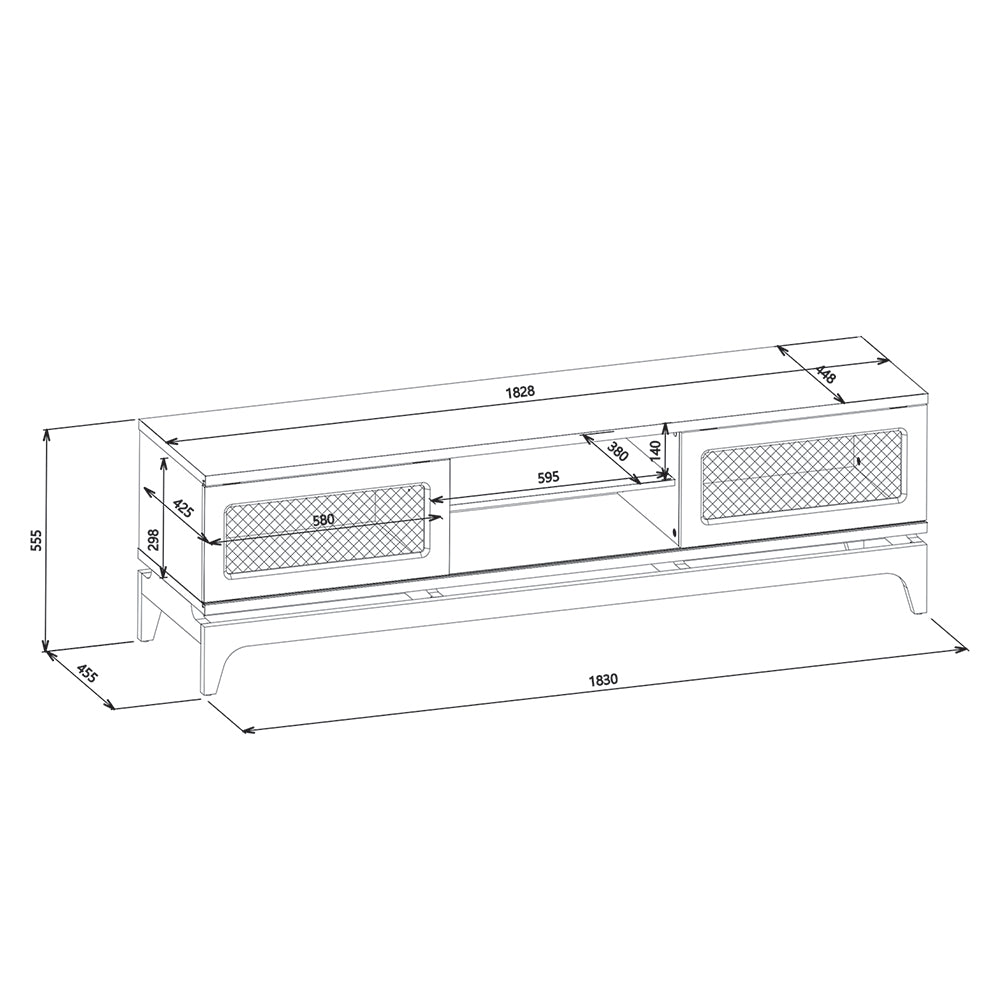 MESA DE TV BERLIN OFF WHITE